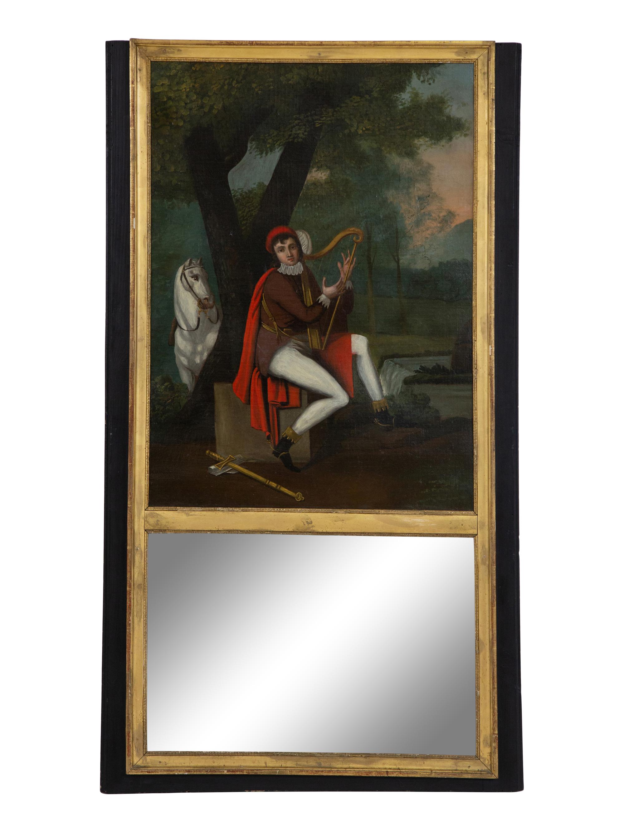 A French Painted Trumeau Mirror