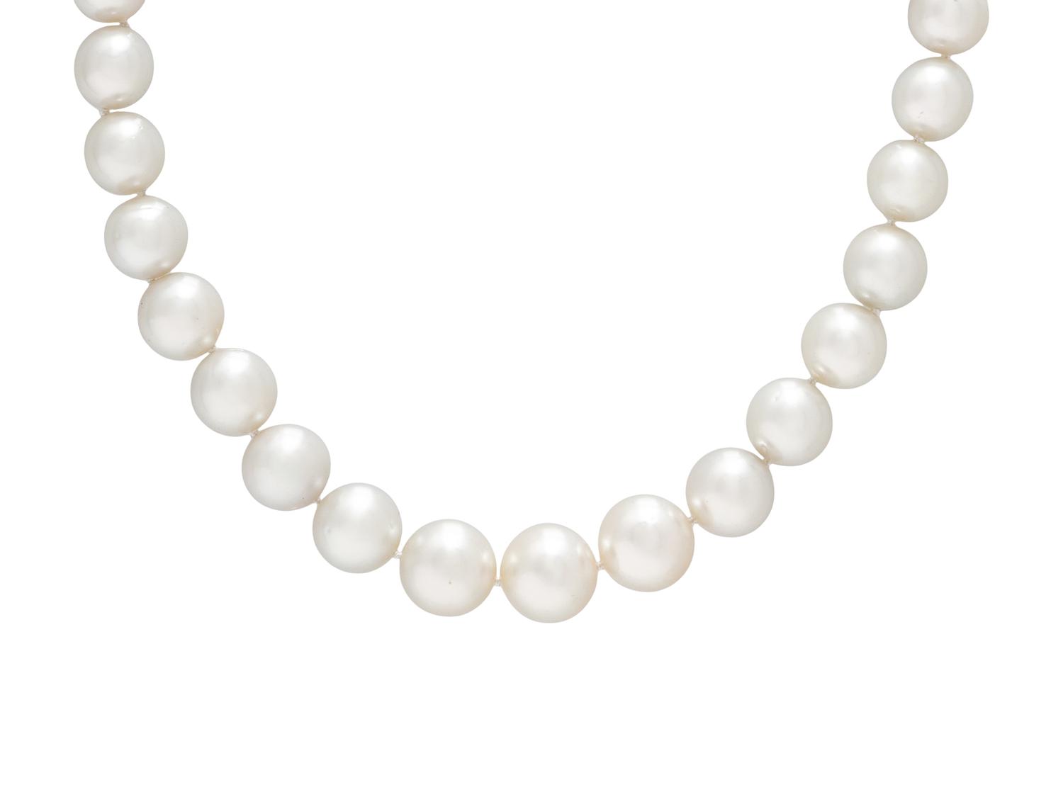 CULTURED PEARL, DIAMOND, AND YELLOW GOLD NECKLACE