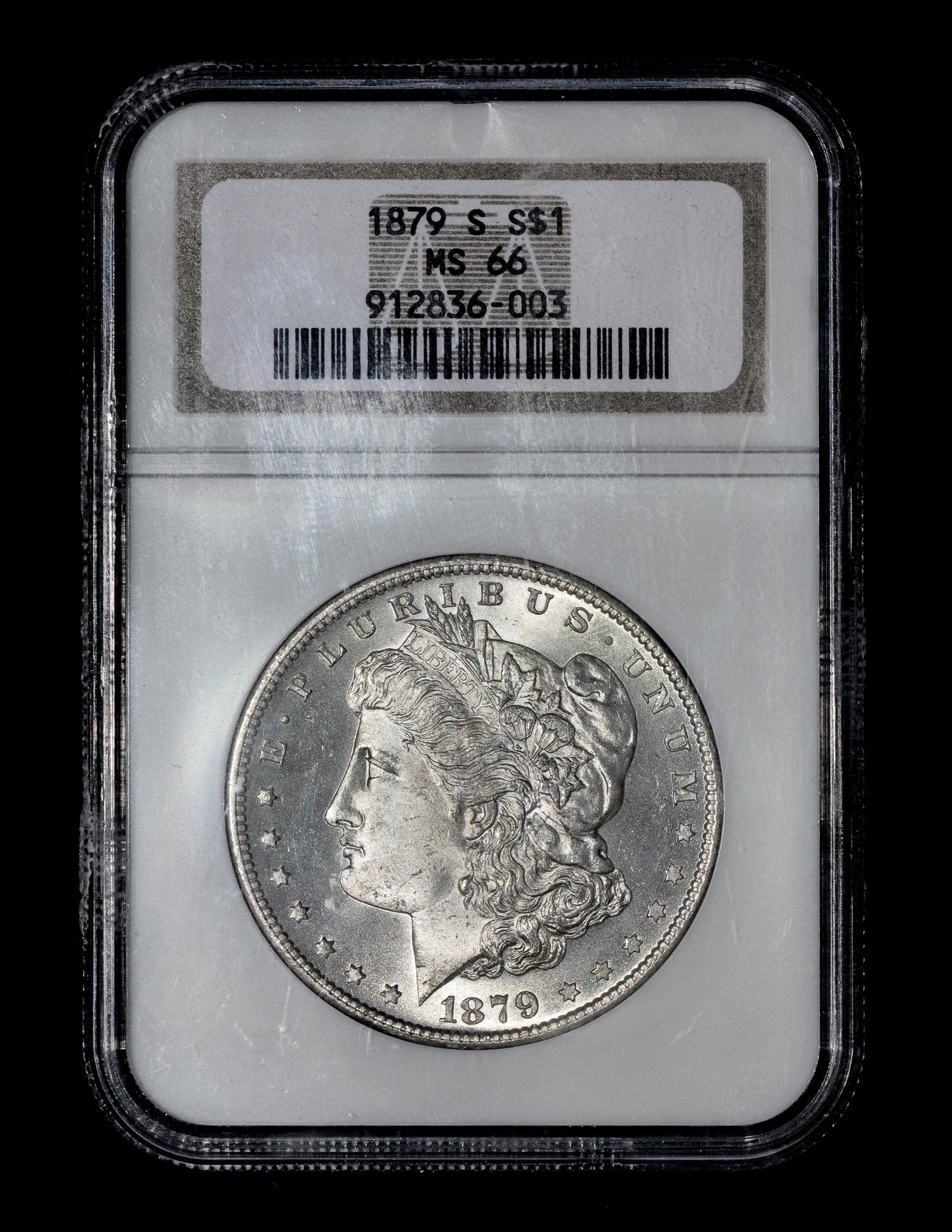 A United States 1879-S Morgan Silver $1 Coin — NGC graded MS66