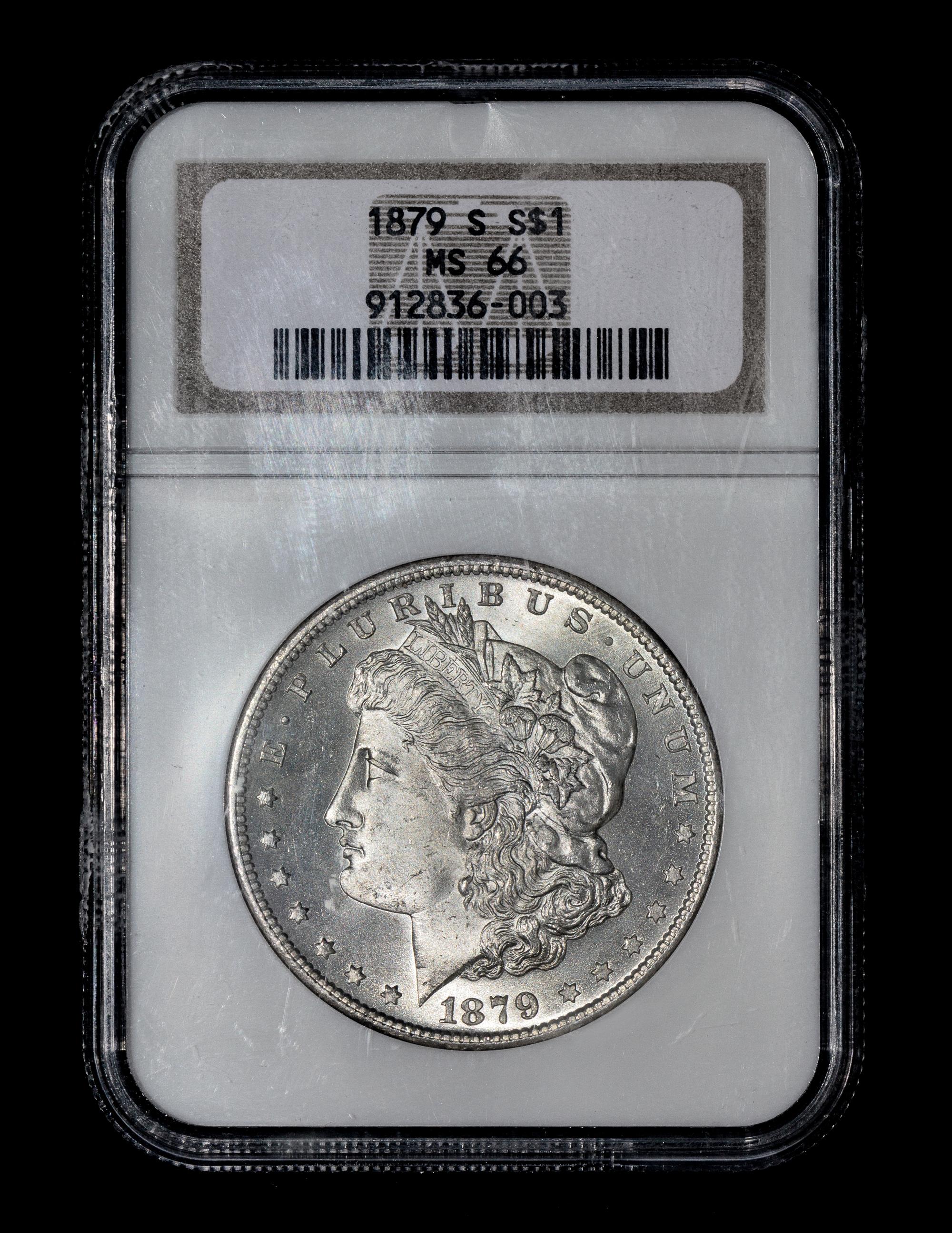 A United States 1879-S Morgan Silver $1 Coin — NGC graded MS66