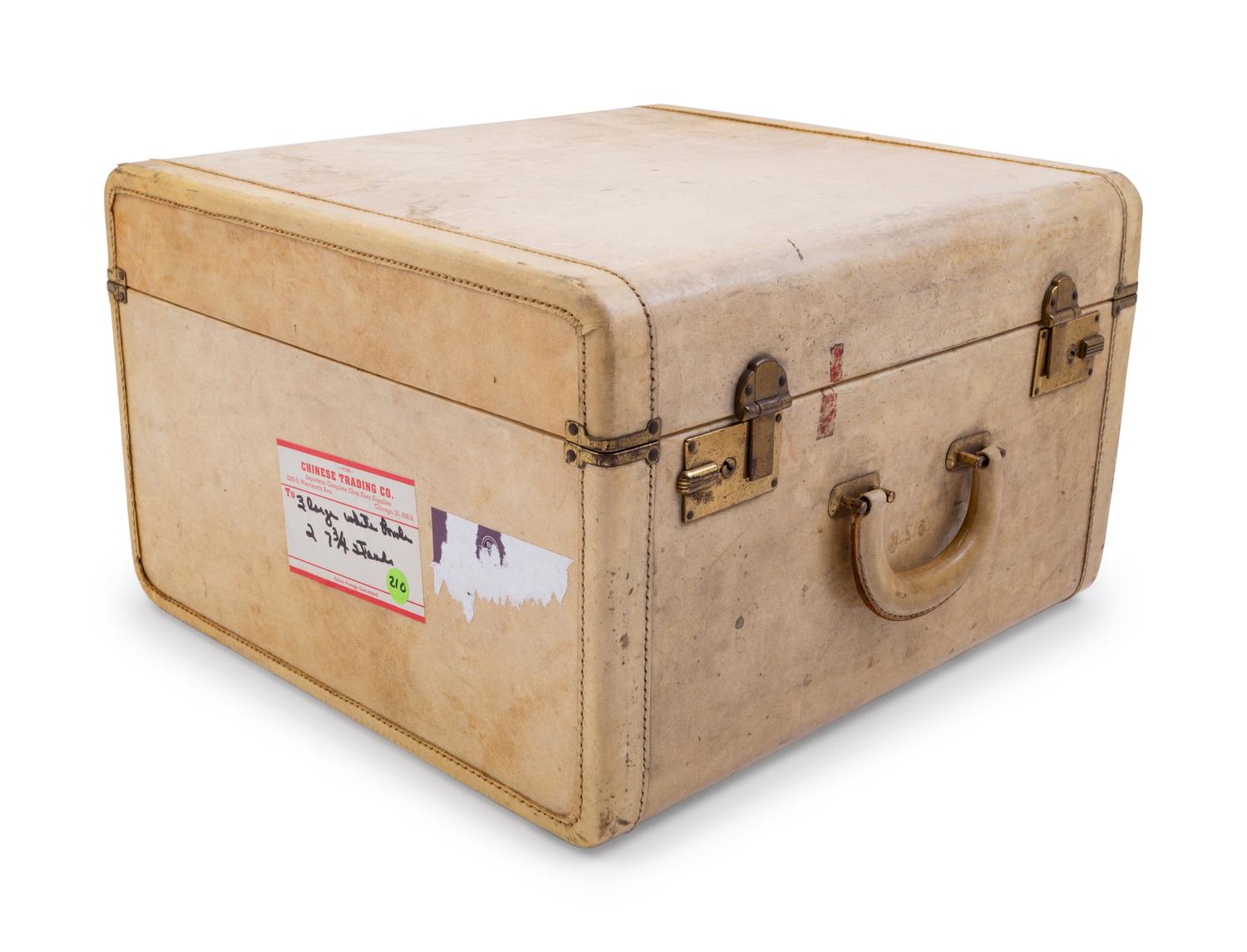 A Vintage Chinese Leather Suitcase