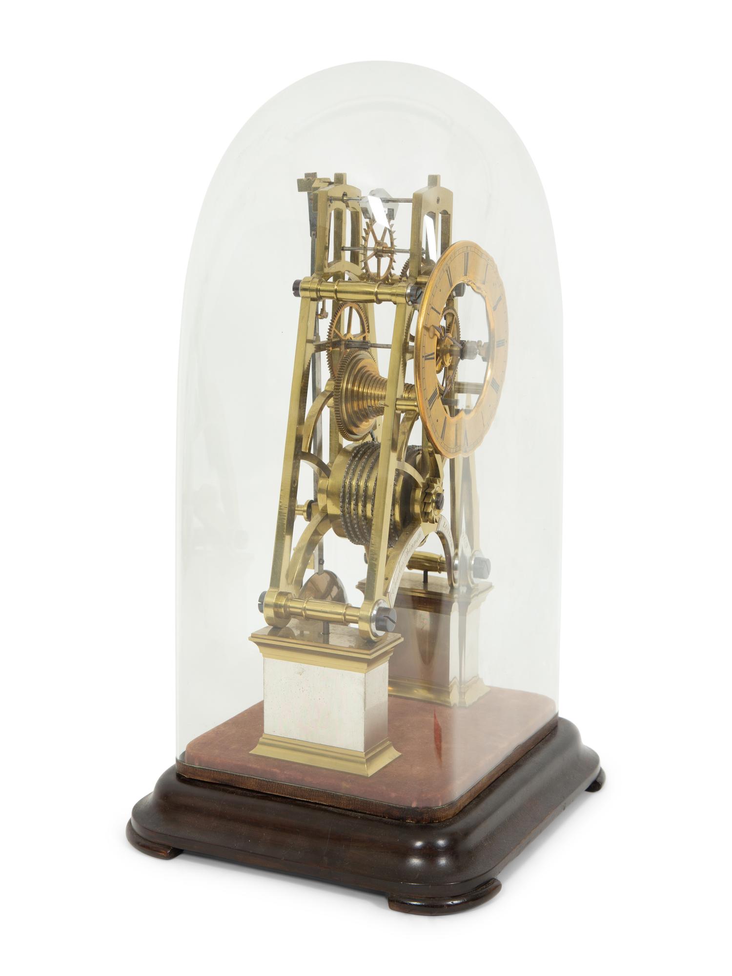 An English Gilt Bronze Skeleton Clock