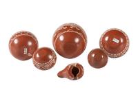 Miniature White-on-Red Pottery Jars and Bear