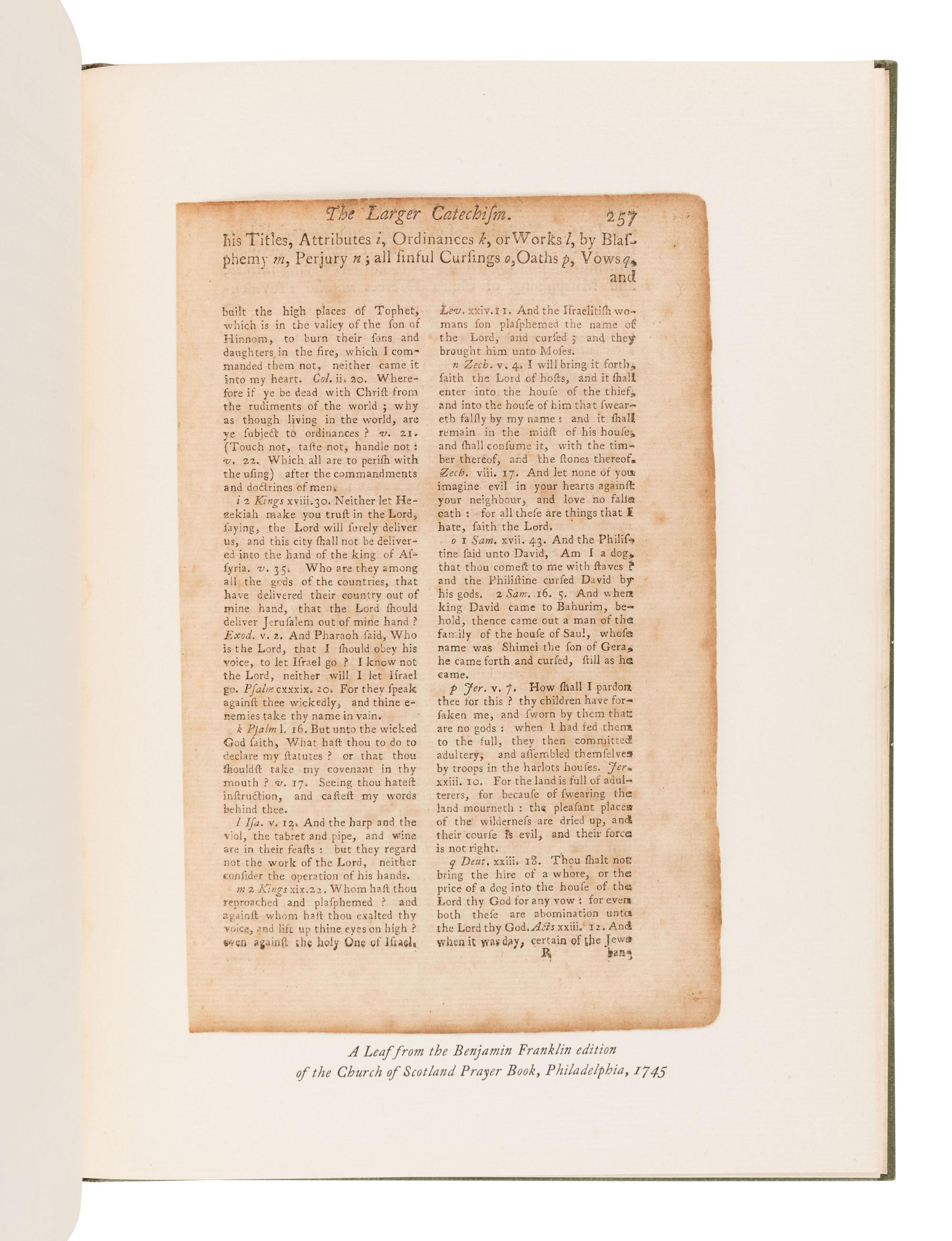 [BOOK CLUB OF CALIFORNIA]. [FRANKLIN, Benjamin (1705-1790)]. Cato’s Moral Distichs. Reproduced from the Edition Printed in Philadelphia in 1735 by Benjamin Franklin. Los Angeles: The Ward Ritchie Press for the Book Club of California, 1939.