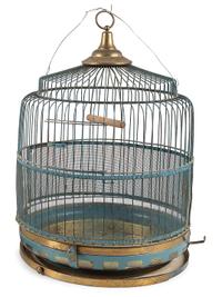 Four Wood and Wire Bird Cages