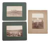[NATIVE AMERICANS]. A group of 10 photographs of the Custer Battlefield and Crow Indians, incl. Chief "Two Moons" and "Curly."