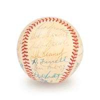 A Boston Red Sox Multi Signed Autograph Baseball With 29 Signatures Including Ted Williams (Beckett Authentication Services Letter BAS Certified),