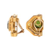 TOURMALINE, YELLOW SAPPHIRE, AND DIAMOND EARRINGS
