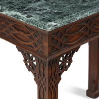 A Pair of George III Style Mahogany and Marble-Top Pier Tables