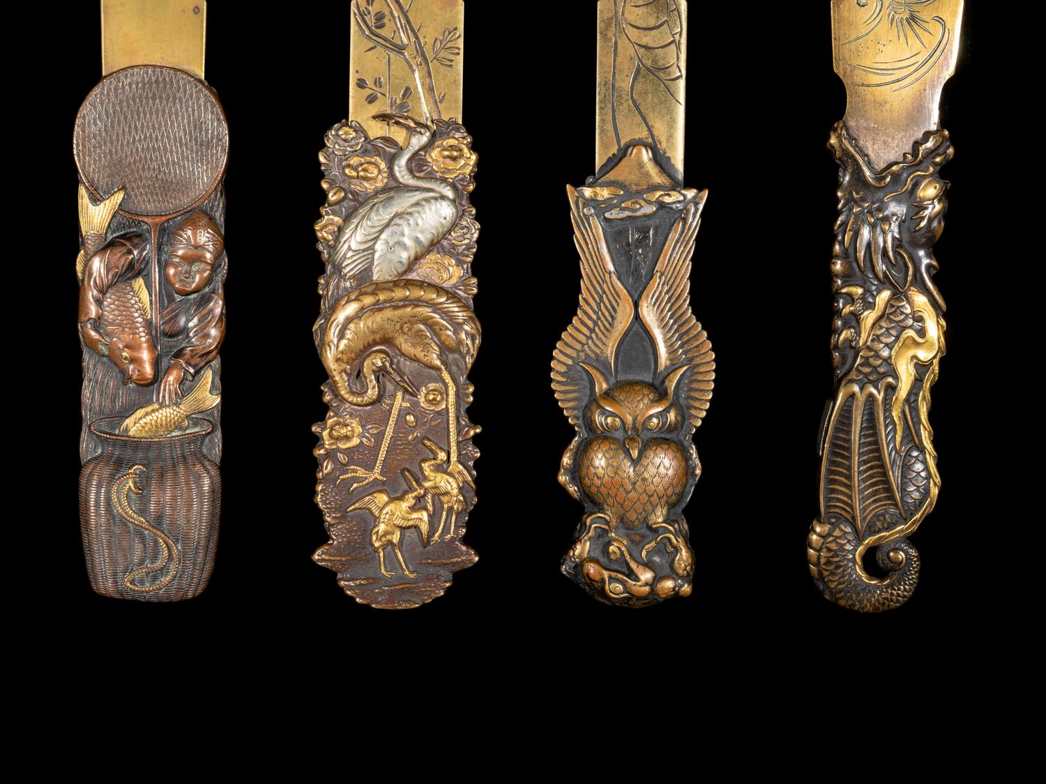 Eight Japanese Mixed-Metal Page Turners