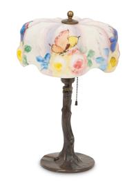 A Pairpoint Puffy Boudoir Lamp on Bronze Base