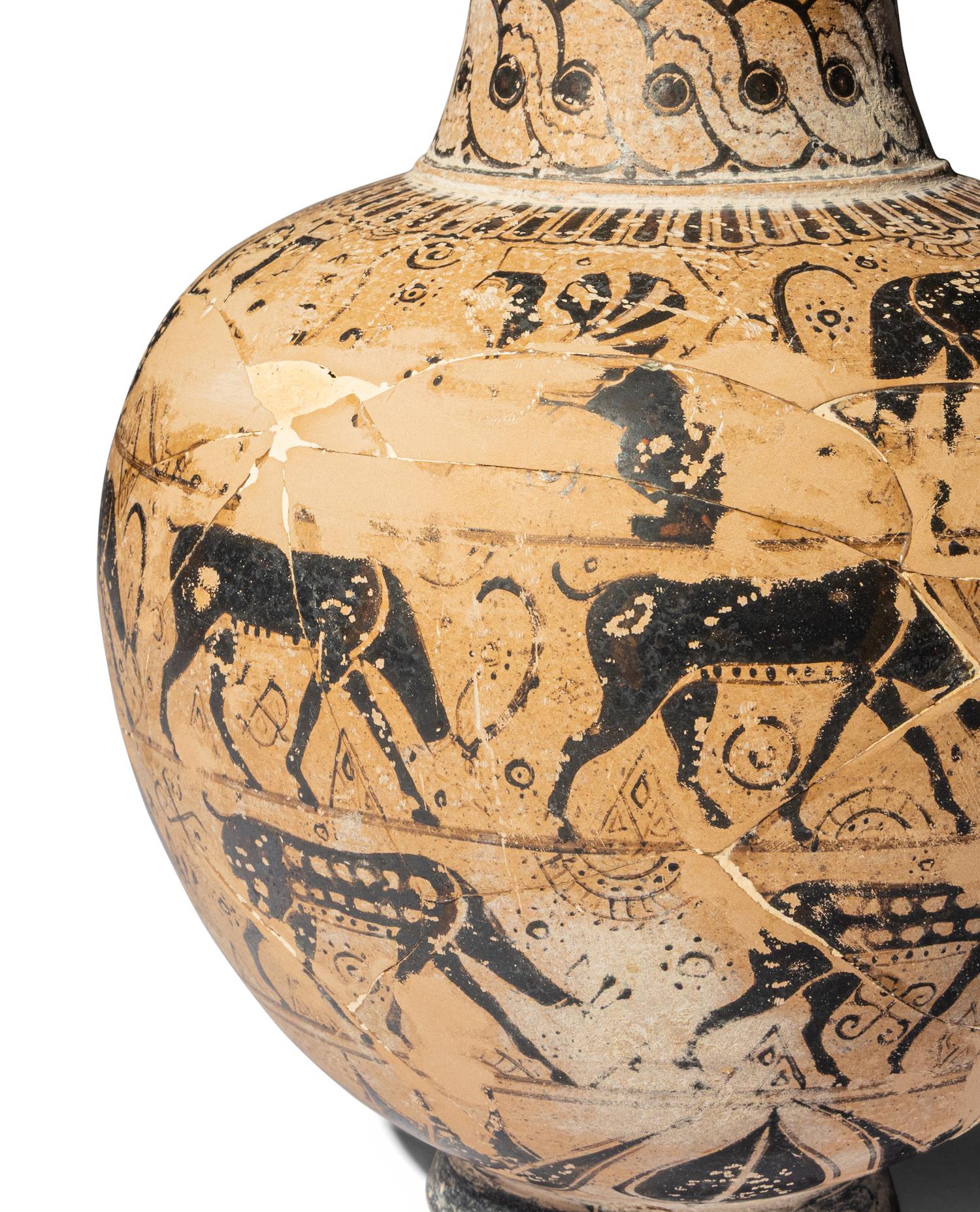 A Greek Style Black-Figured Oinochoe
