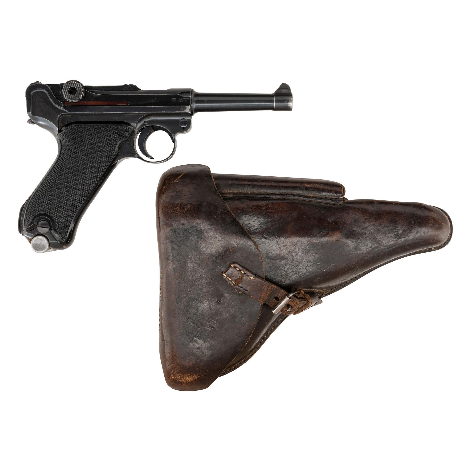 **Mauser byf-Code 41 Dated All Matching P.08 "Black Widow" Pistol with Holster & Spare Magazine