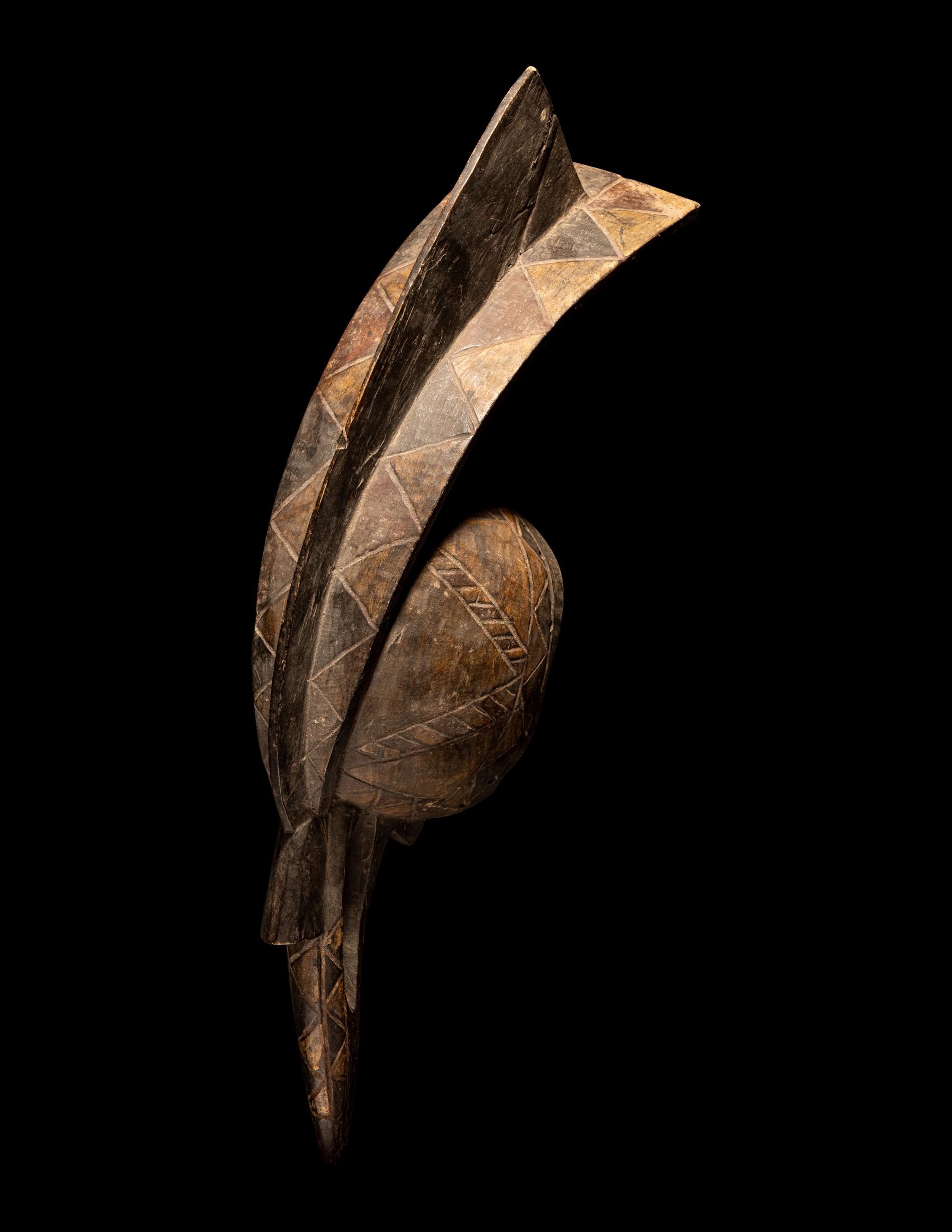 Two Mossi Wood Bird Helmet Masks