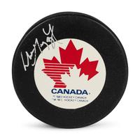 A Wayne Gretzky Signed Autograph Canada Hockey Puck (Beckett Authentication Services Letter BAS Certified),