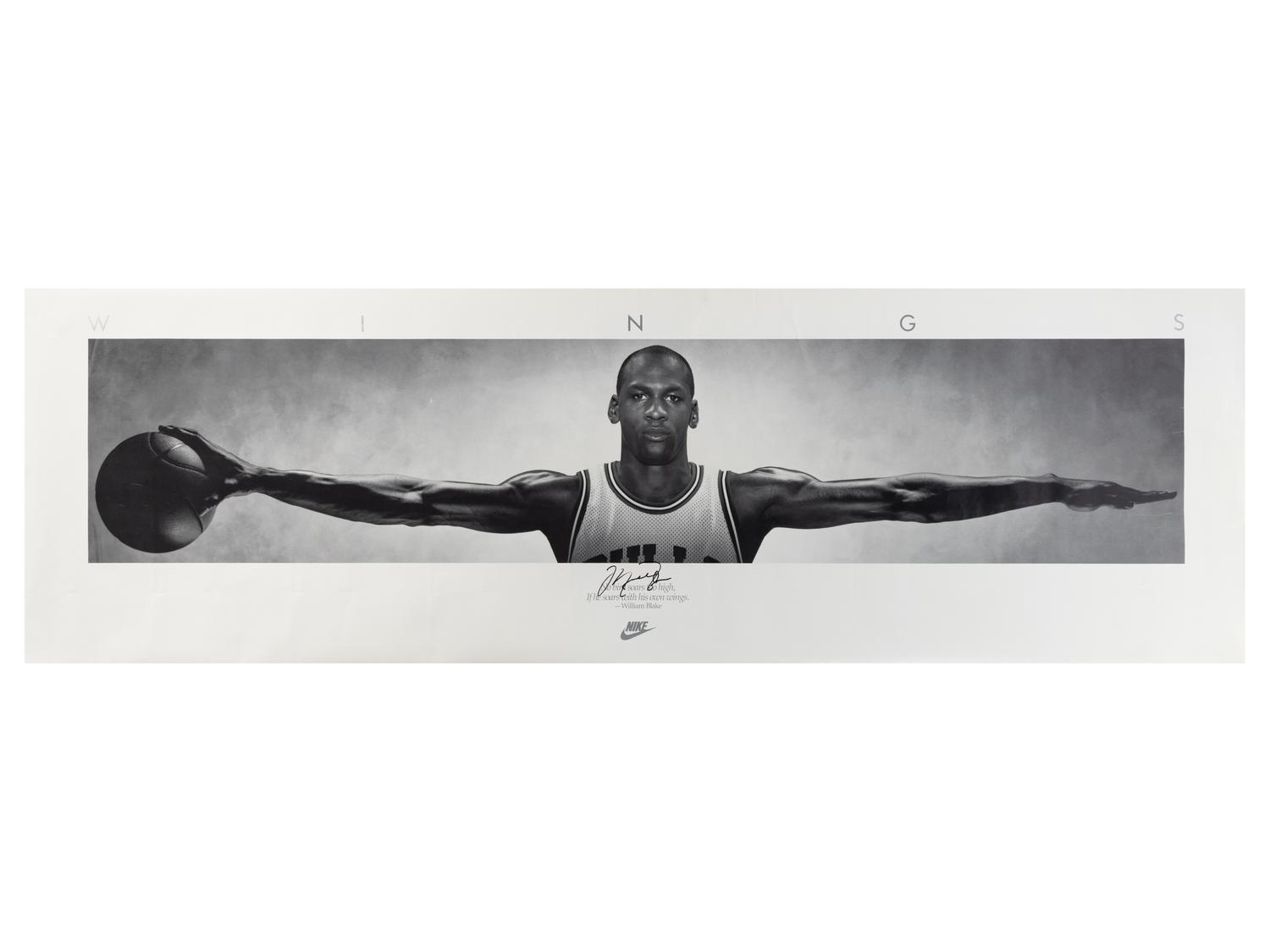 A Michael Jordan Signed Autograph Original Nike Wings Poster (Beckett Authentication Services Letter)
