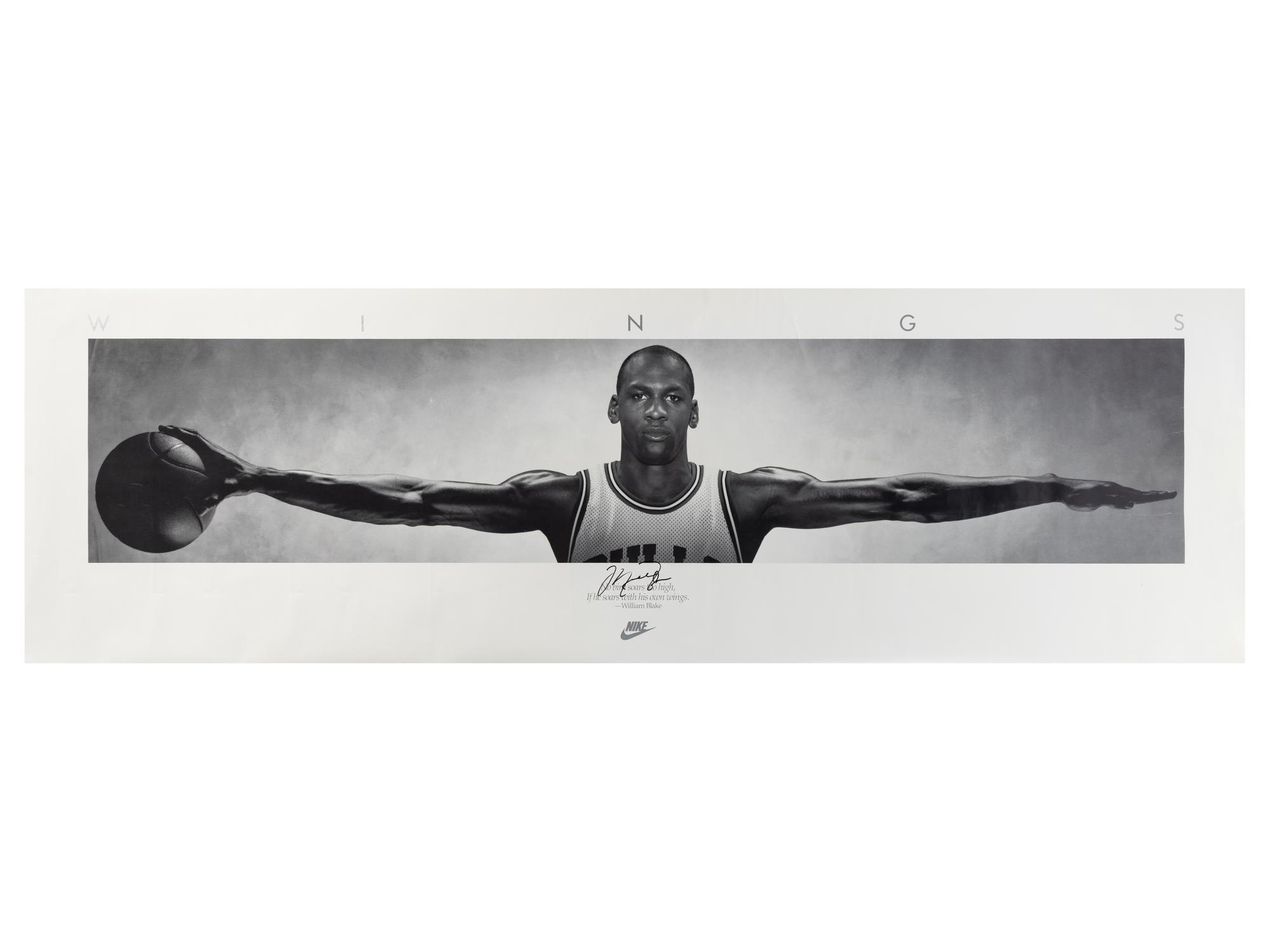 A Michael Jordan Signed Autograph Original Nike Wings Poster (Beckett Authentication Services Letter)