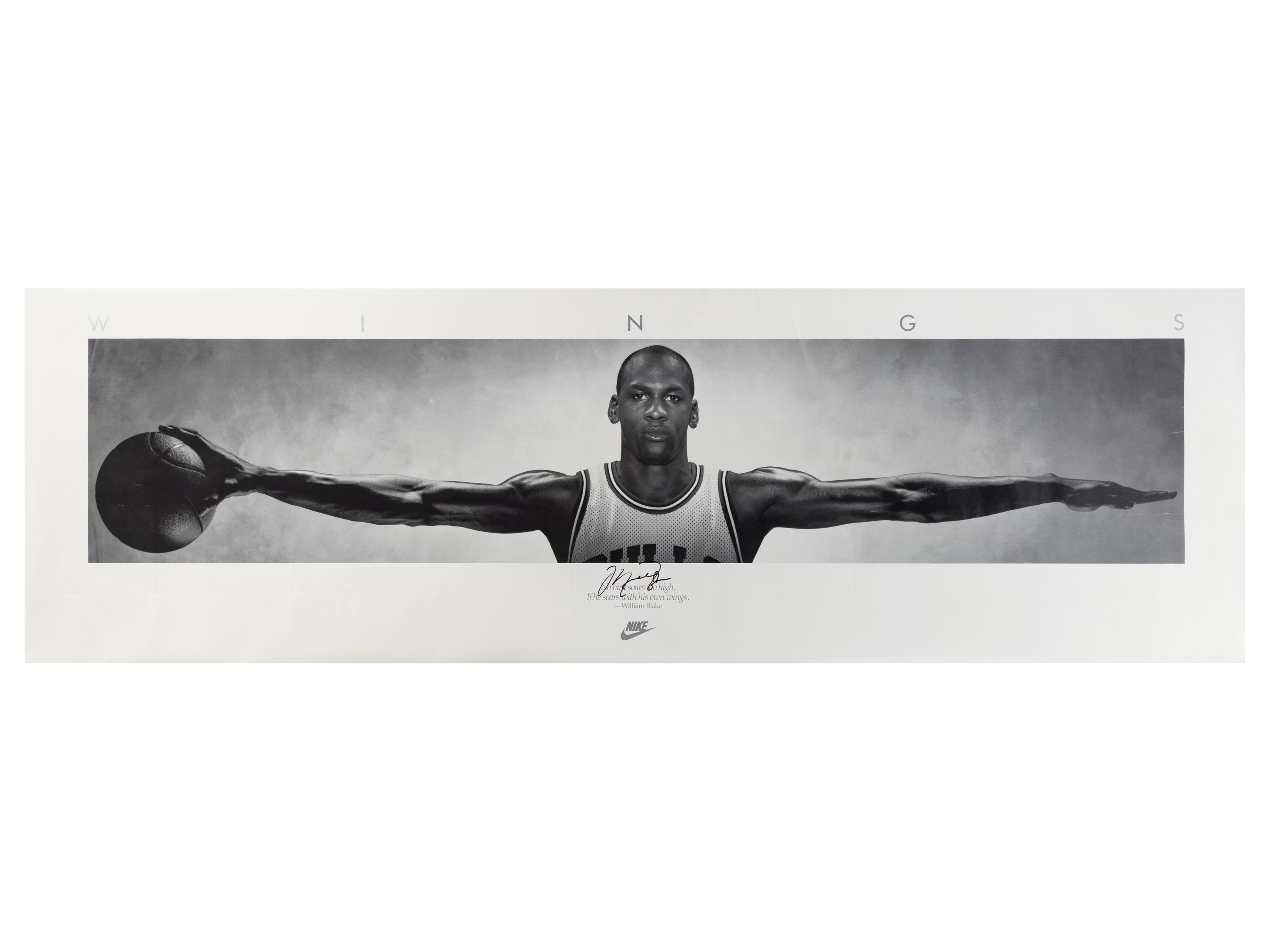A Michael Jordan Signed Autograph Original Nike Wings Poster (Beckett Authentication Services Letter)