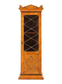 A Russian Neoclassical Karelian Birch Vitrine Cabinet
