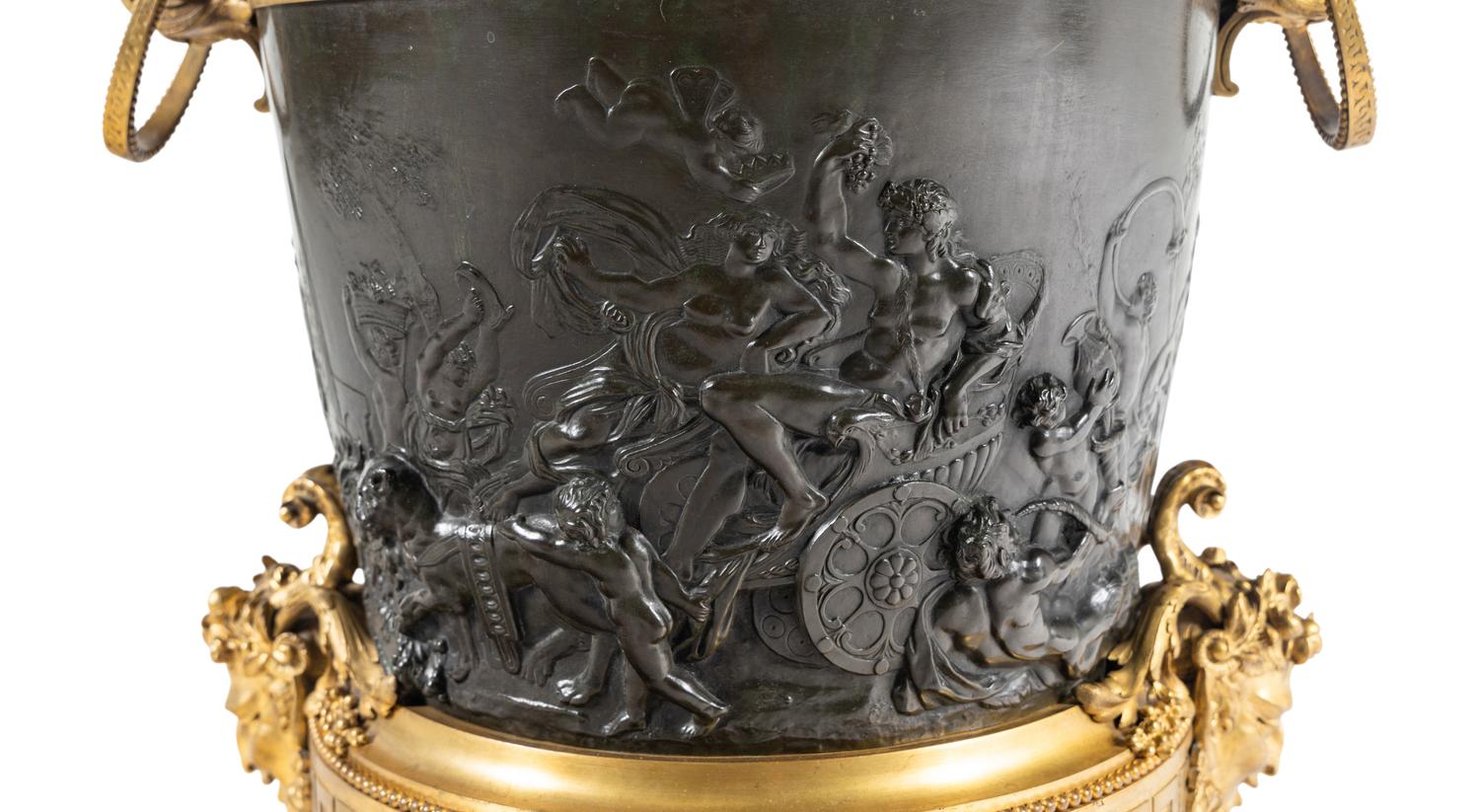 A Napoleon III Gilt and Patinated Bronze Wine Cooler or Jardinière