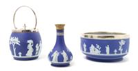Three Wedgwood Jasperware Articles Diameter of first 8 1/4 inches.