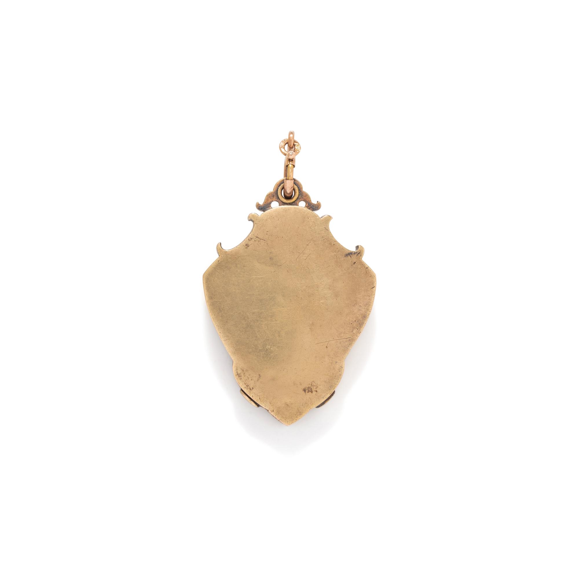 RUSSIAN, BICOLOR GOLD, DIAMOND, RUBY AND ENAMEL LOCKET