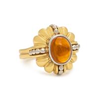 Lagos, 'Caviar', Citrine, Yellow Gold, and Platinum Ring