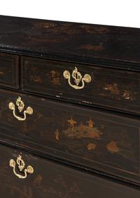 A George III Black Japanned Chest of Drawers