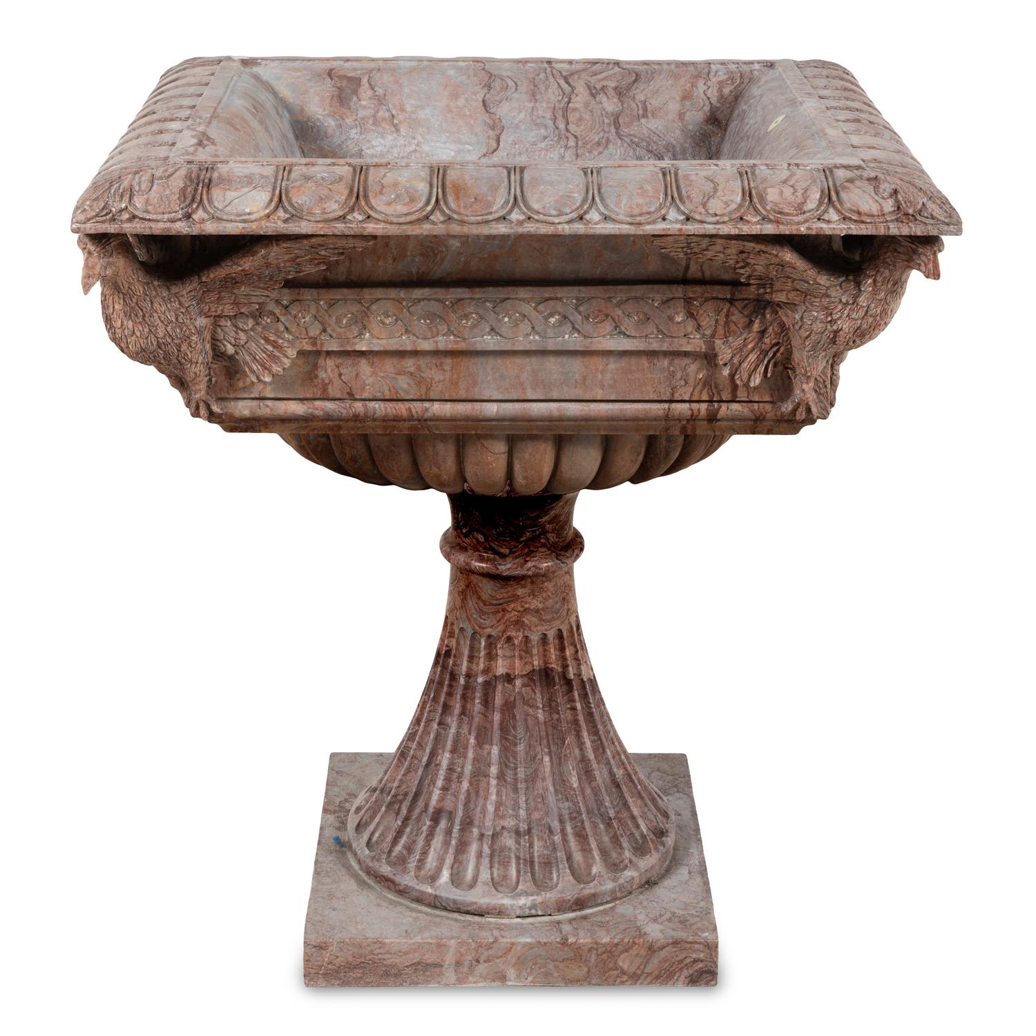 A Pair of Italian Neoclassical Style Red Marble Jardinières