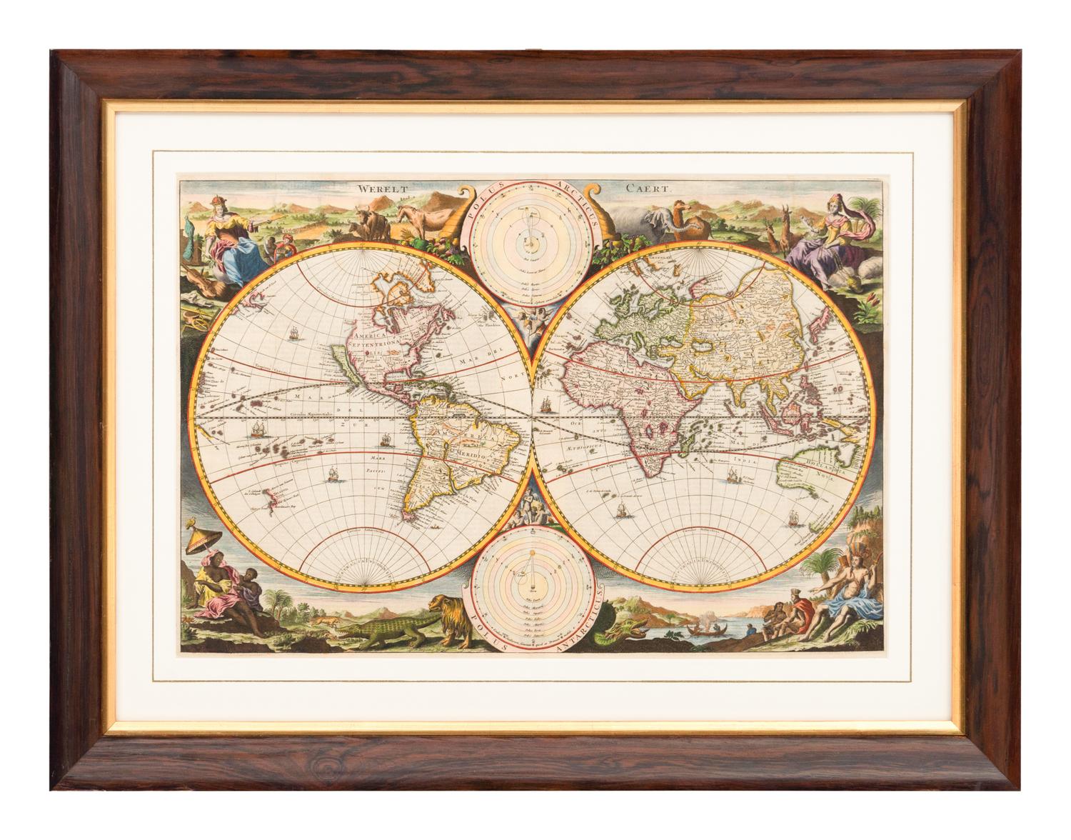 [MAP]. STOOPENDAAL, Daniel (1672-1726). Werelt Caert . Amsterdam, ca 1700.
