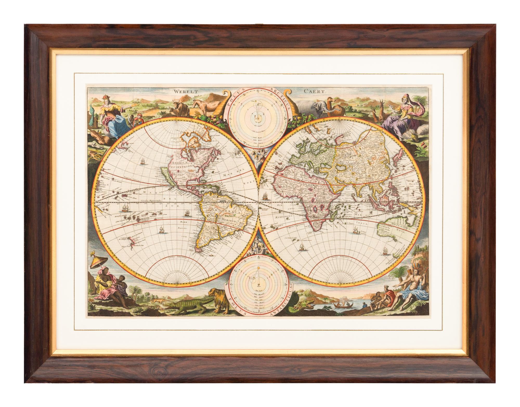 [MAP]. STOOPENDAAL, Daniel (1672-1726). Werelt Caert . Amsterdam, ca 1700.