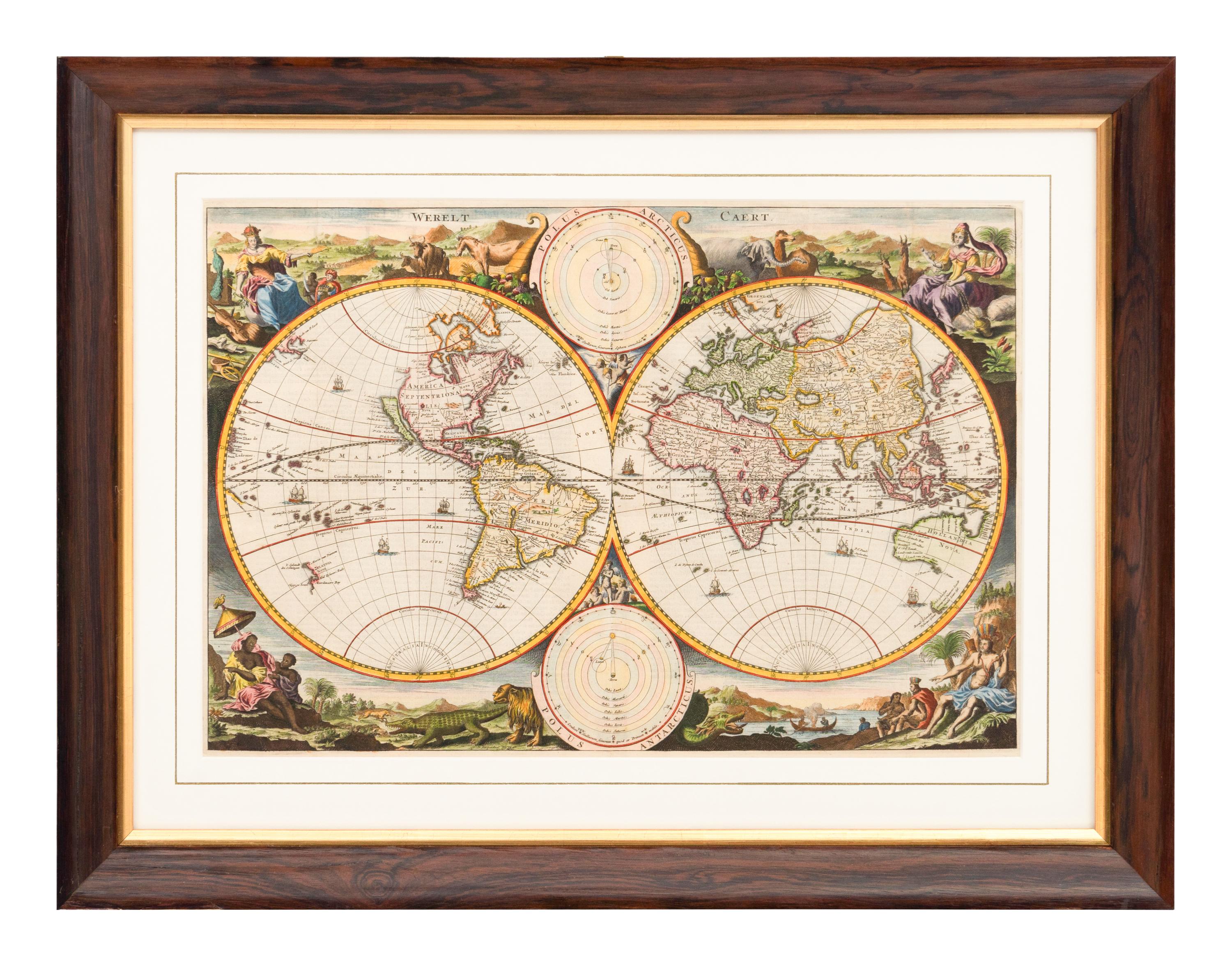 [MAP]. STOOPENDAAL, Daniel (1672-1726). Werelt Caert . Amsterdam, ca 1700.