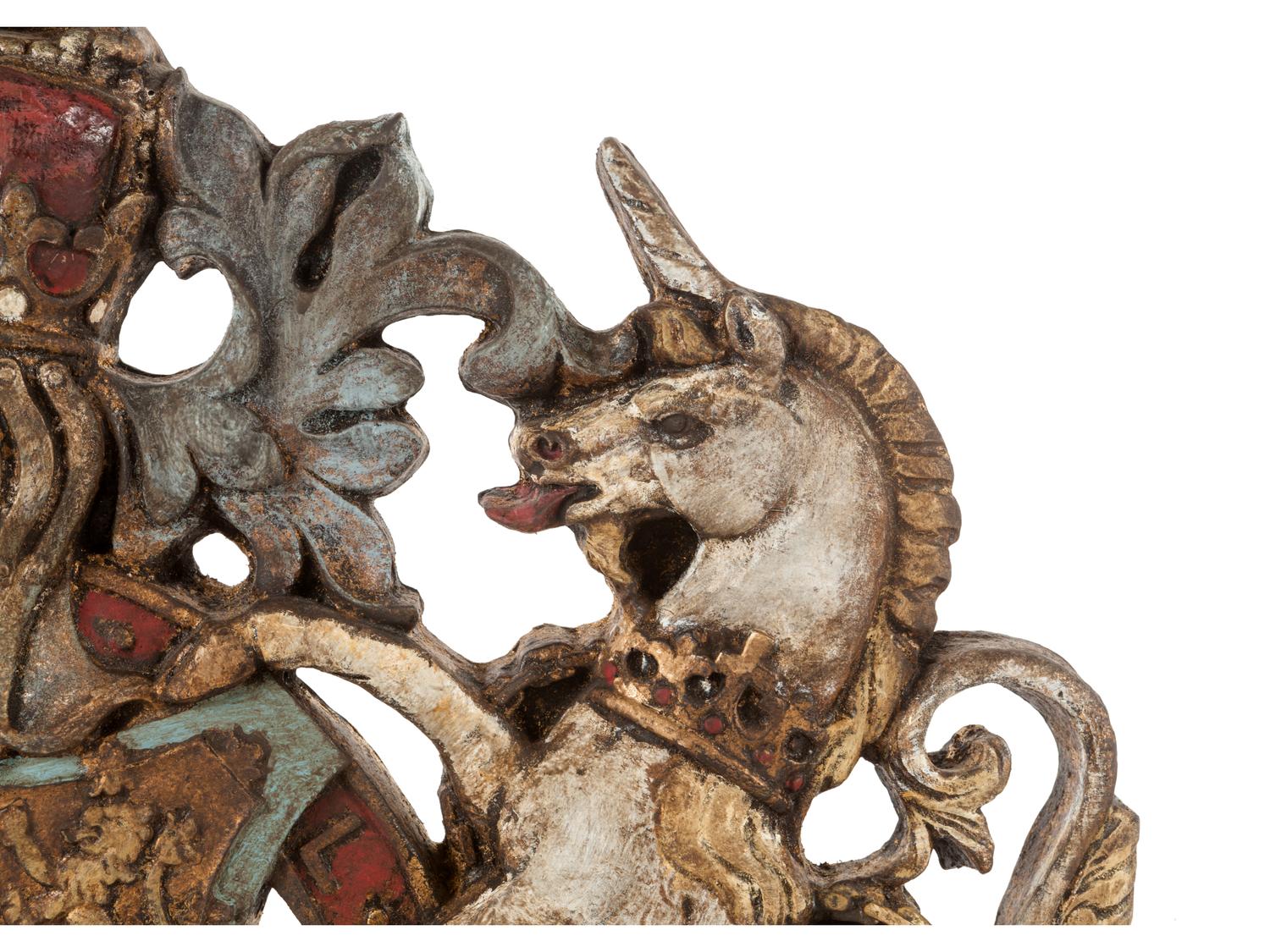 A Painted Composition Coat of Arms of the United Kingdom