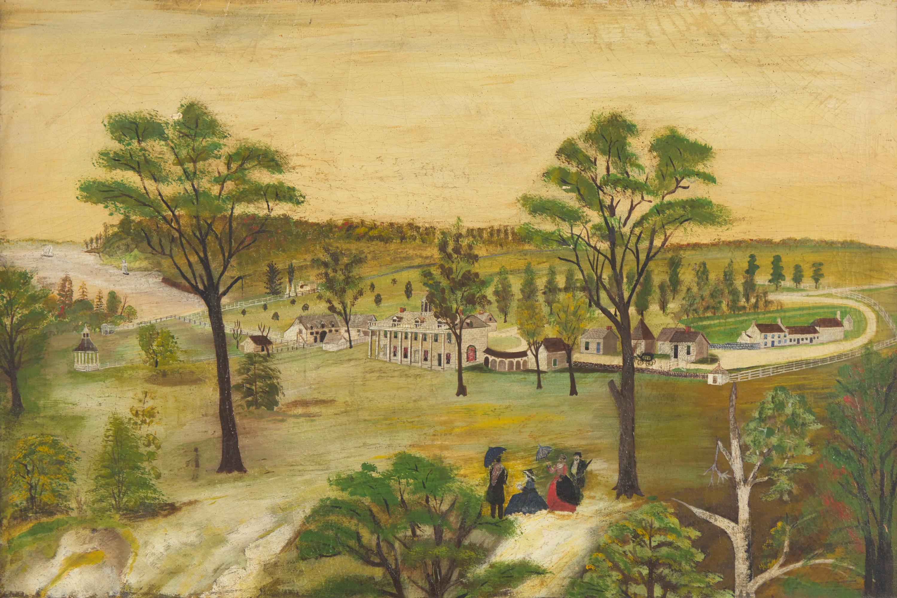 American School 19th Century, View Of Mount Vernon