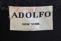 An Adolfo Black Wool Coat, No size.