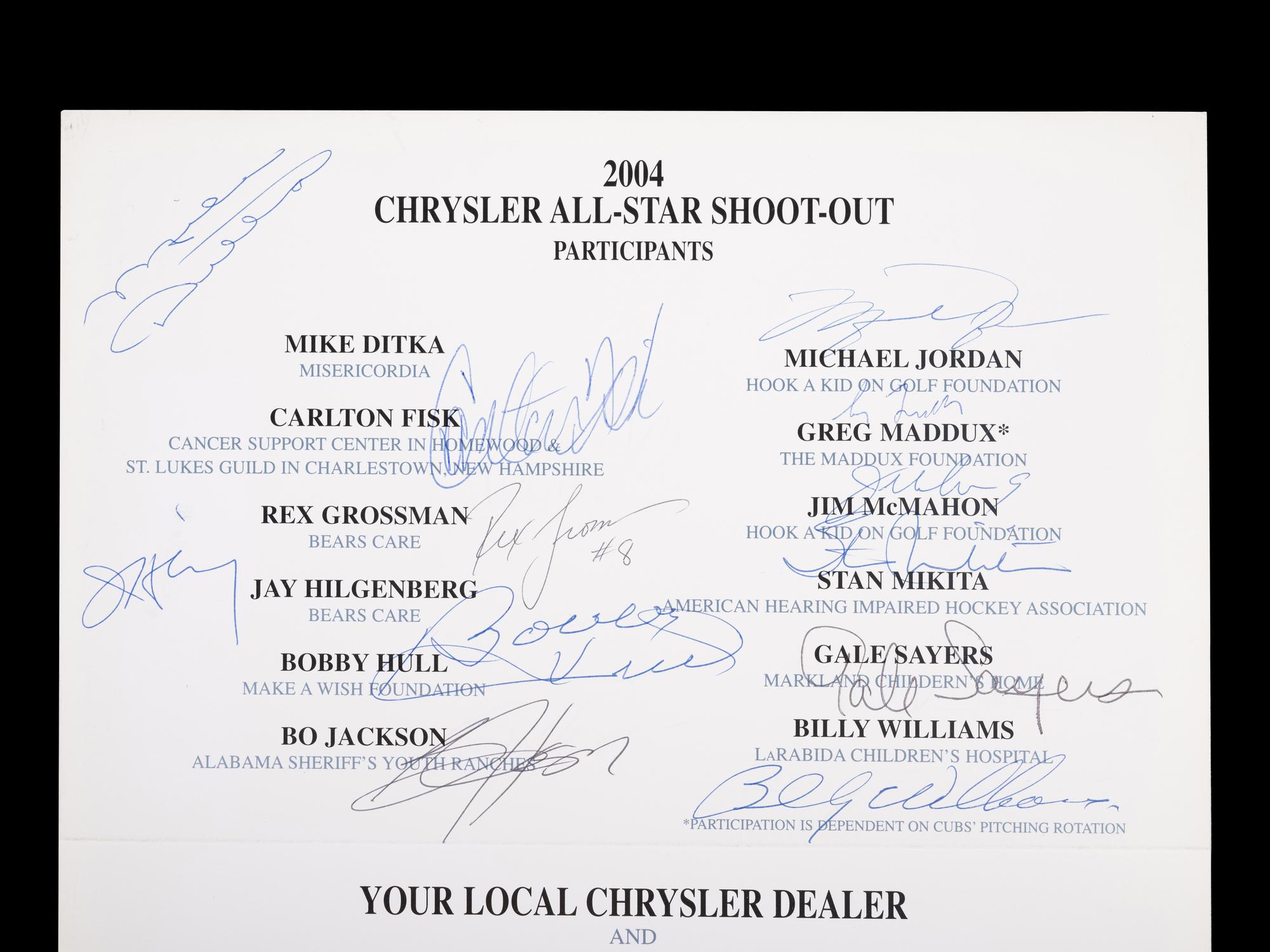 A 2004 Chrysler Golf Shootout Multi Signed Autograph Invitation Including Michael Jordan (Beckett Authentication Services Letter BAS Certified),