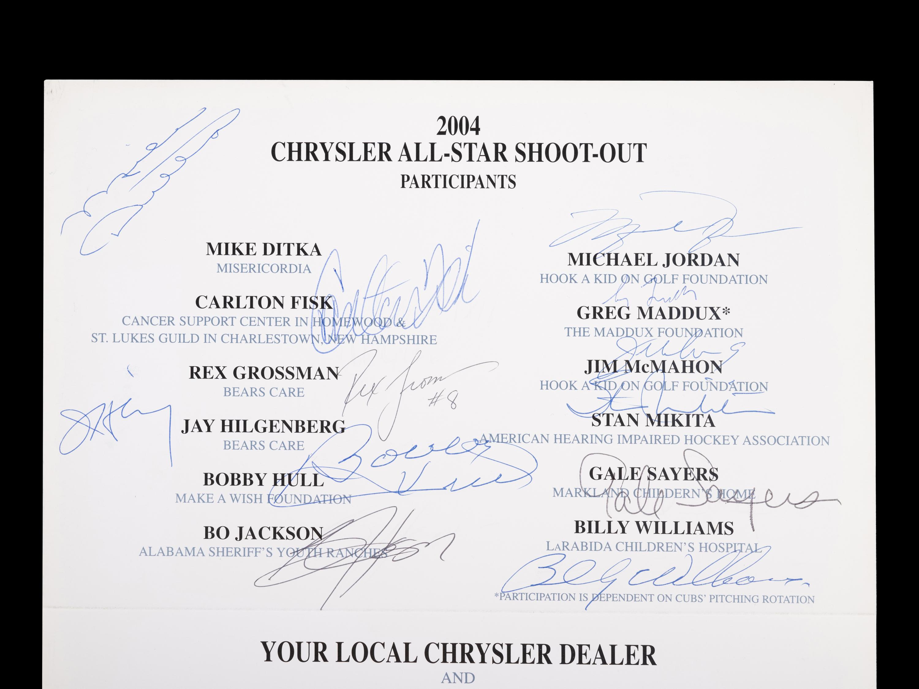 A 2004 Chrysler Golf Shootout Multi Signed Autograph Invitation Including Michael Jordan (Beckett Authentication Services Letter BAS Certified),