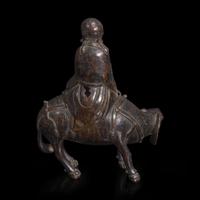 A patinated bronze "Immortal and Elephant" censer 仙人骑象铜炉 18th century or earlier ???????