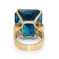 Blue Topaz and Diamond Ring