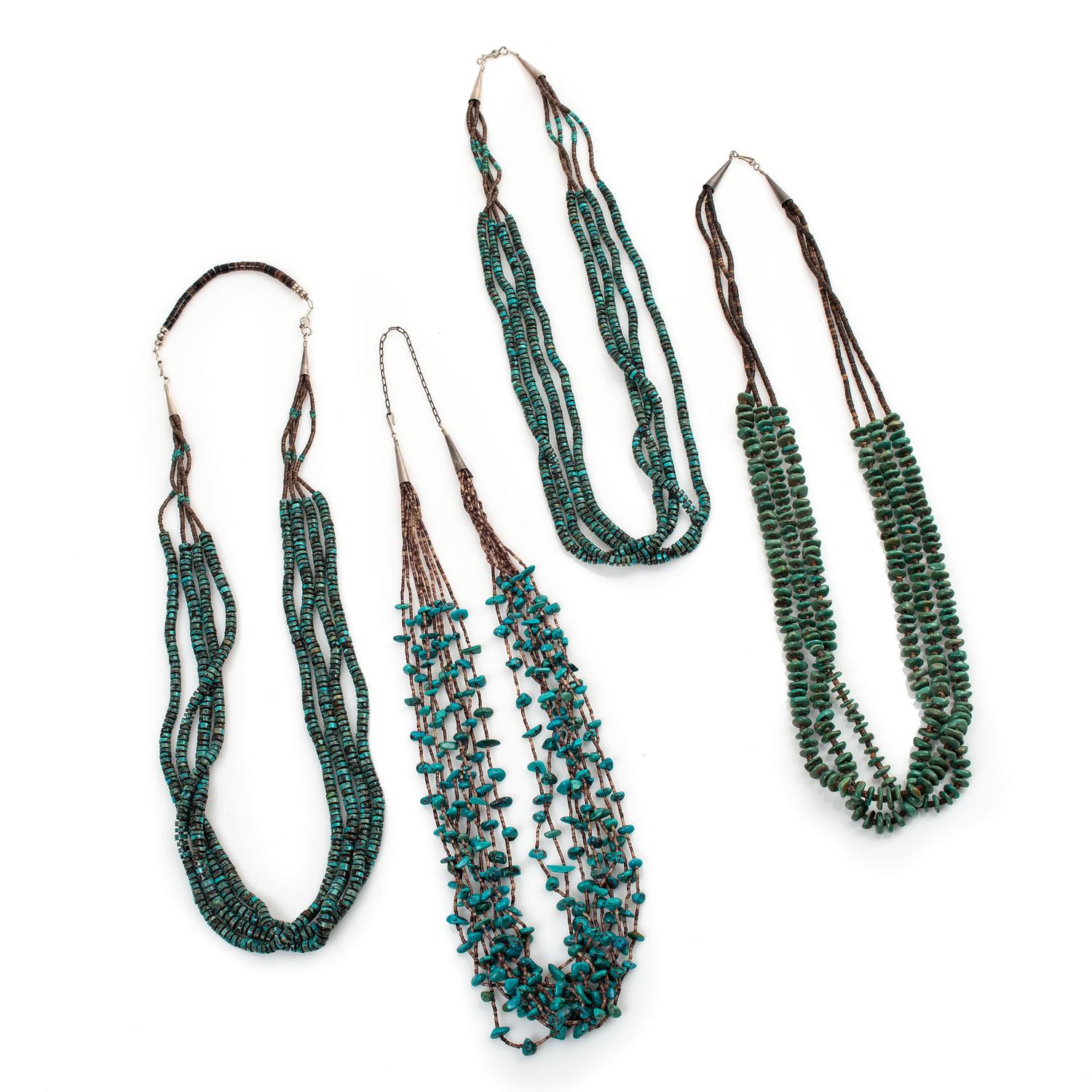 Southwestern-Style Multi-Strand Turquoise and Heishi Necklaces