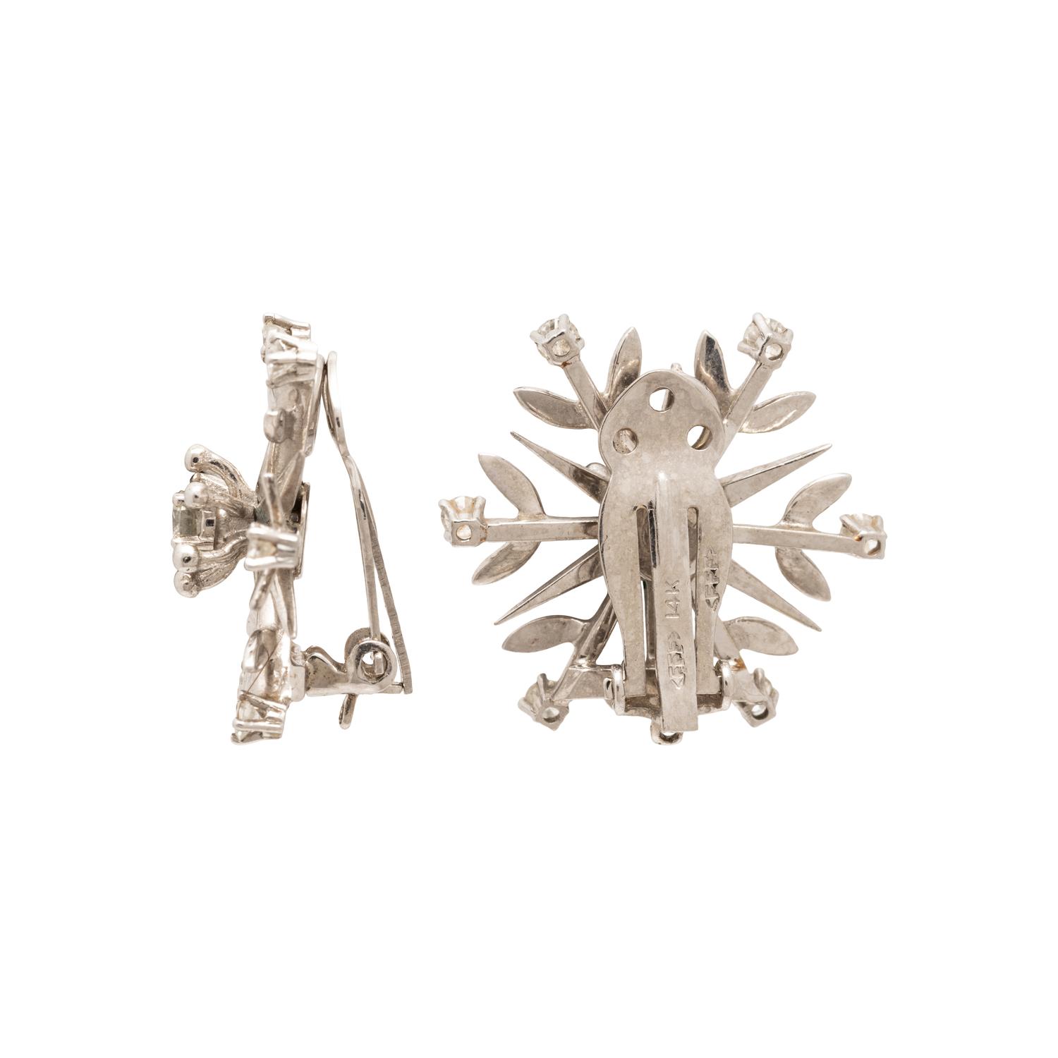 DIAMOND SNOWFLAKE CLIP EARRINGS