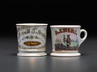 Two Tobacco Related Porcelain Occupational Shaving Mugs