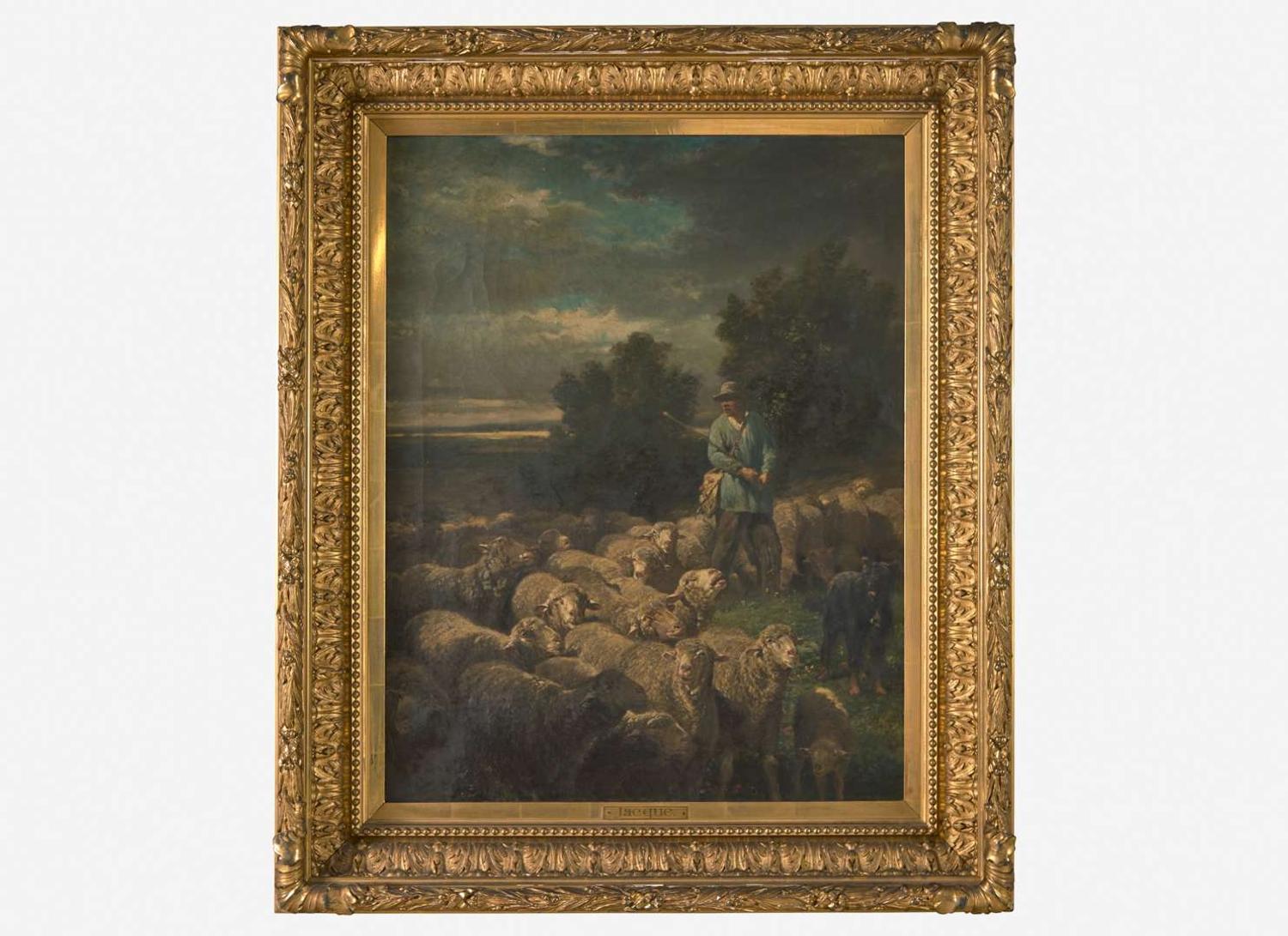 Charles Emile Jacque (French 1813-1894) - Herder and His Flock