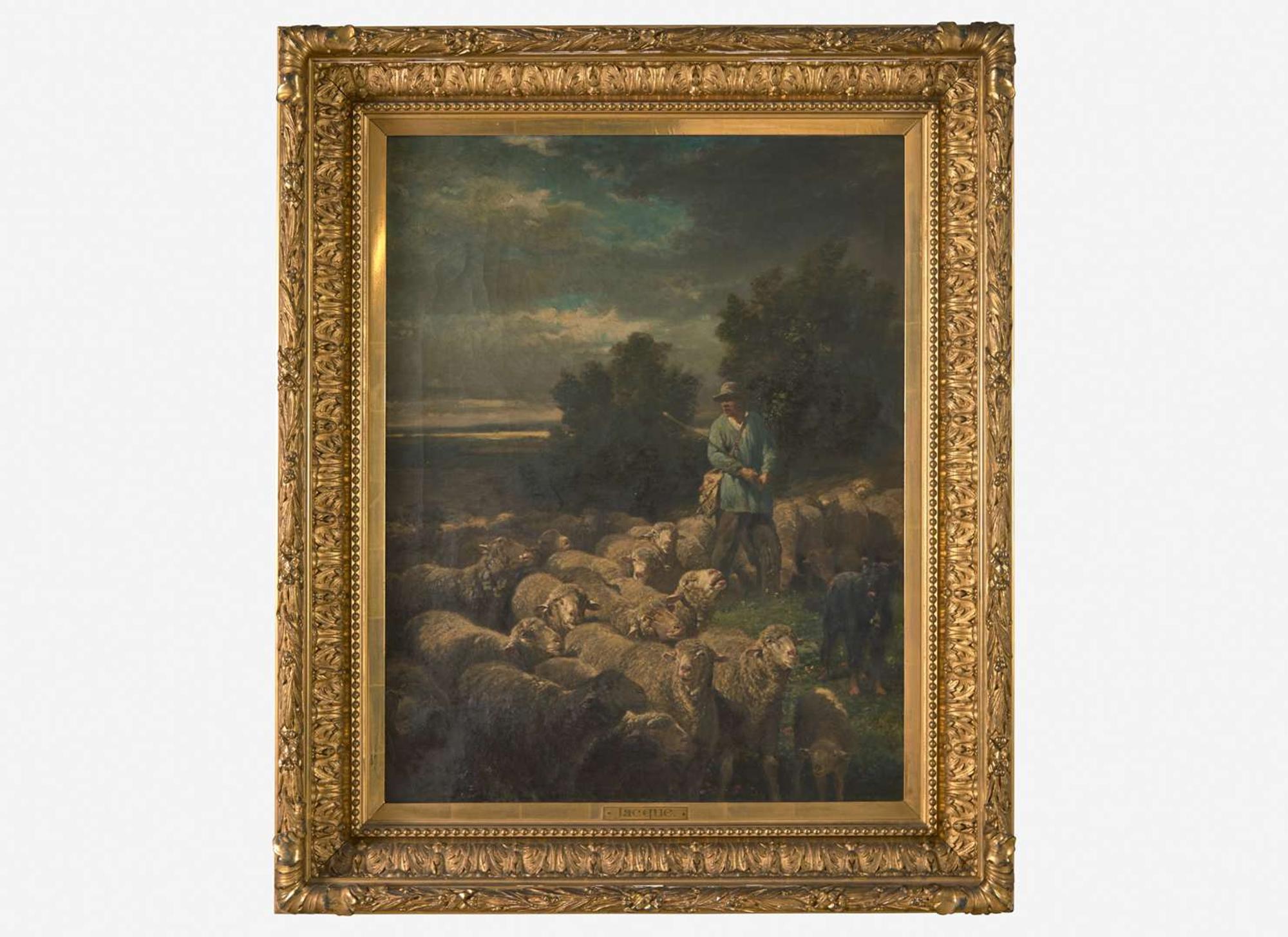 Charles Emile Jacque (French 1813-1894) - Herder and His Flock