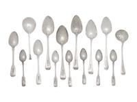 A Group of English Silver Flatware Articles