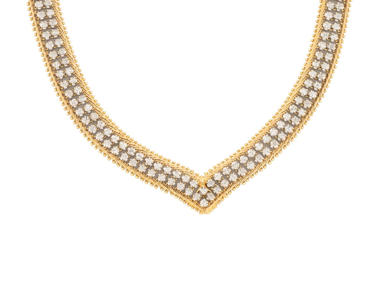 YELLOW GOLD AND DIAMOND NECKLACE