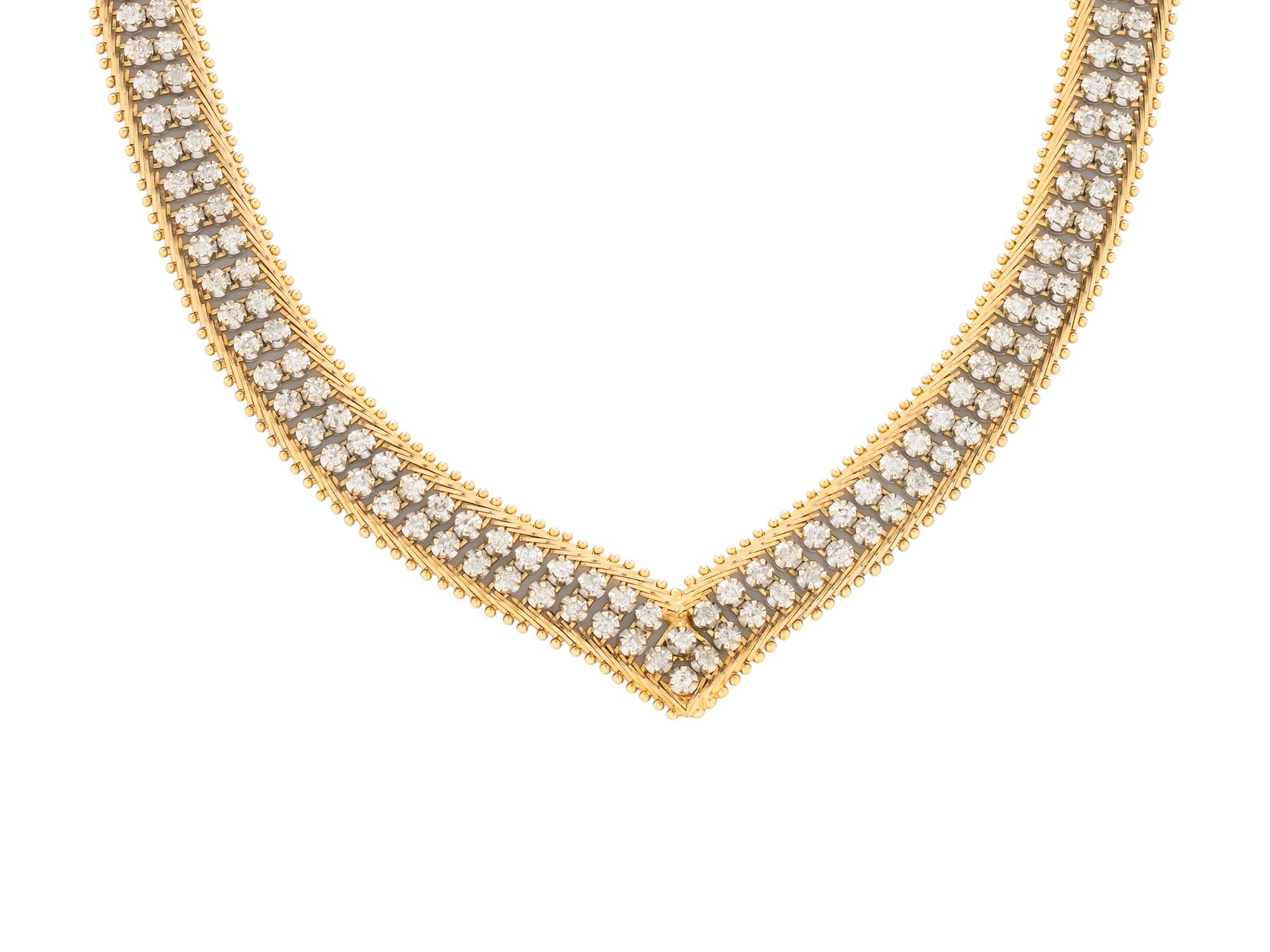 YELLOW GOLD AND DIAMOND NECKLACE