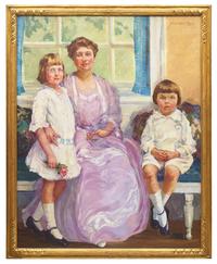 Portrait of Edith Jaekel of Doylestown, with Her Children, Virginia and Frederic