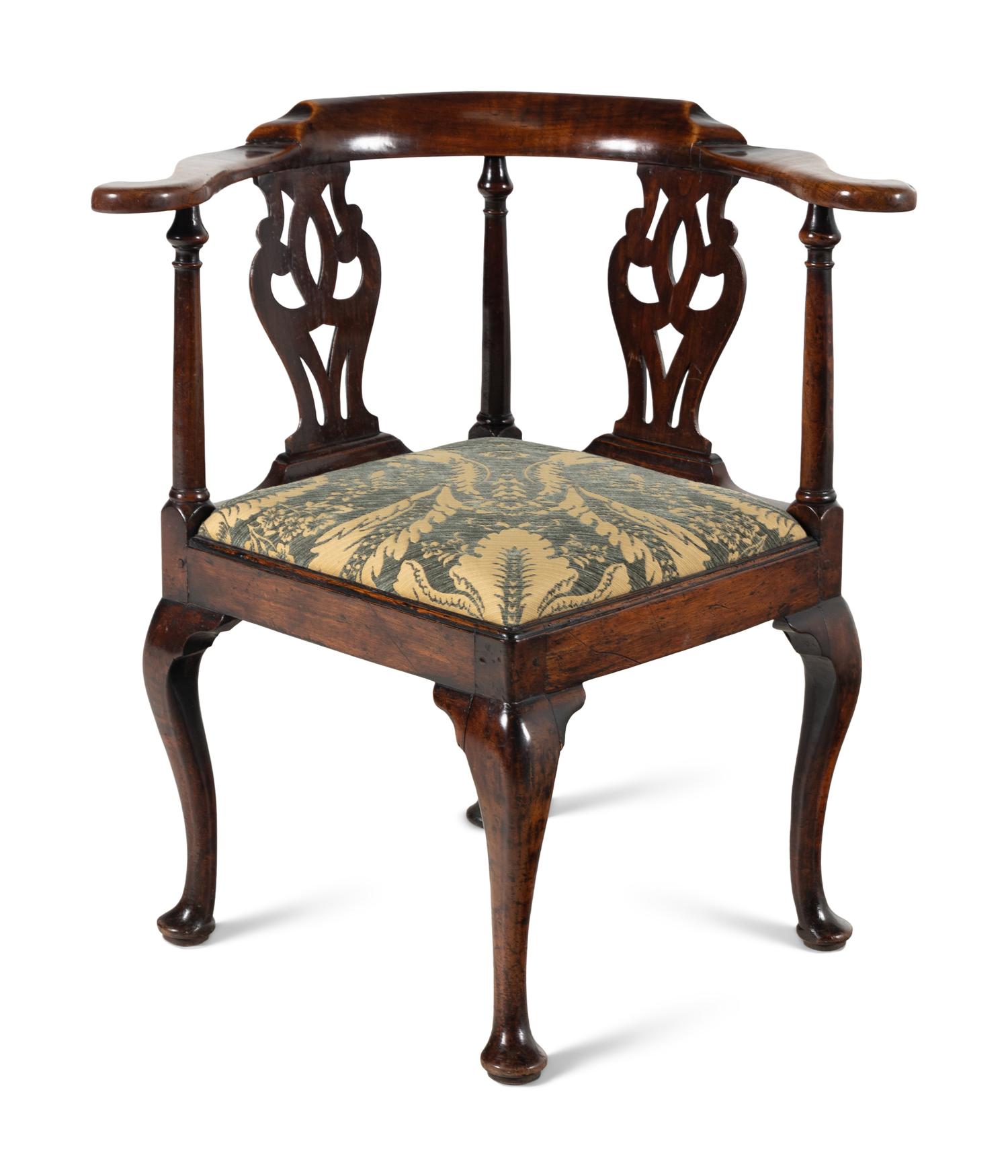 A George III Mahogany Corner Chair