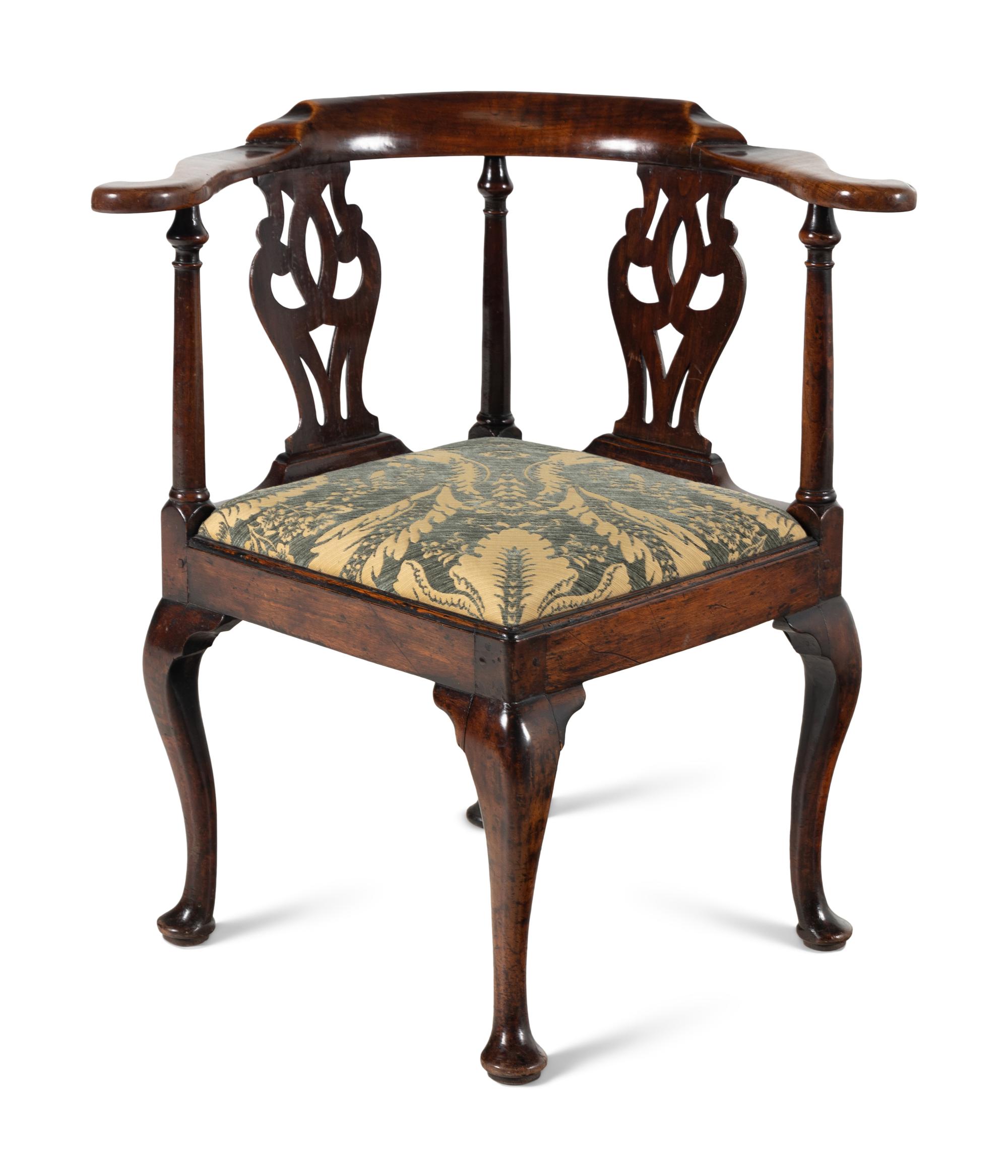 A George III Mahogany Corner Chair